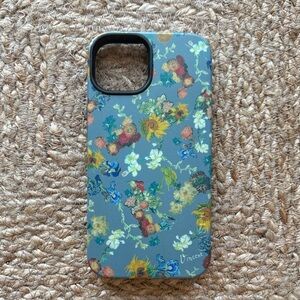 Floral Pattern iPhone 14 Case - Blue